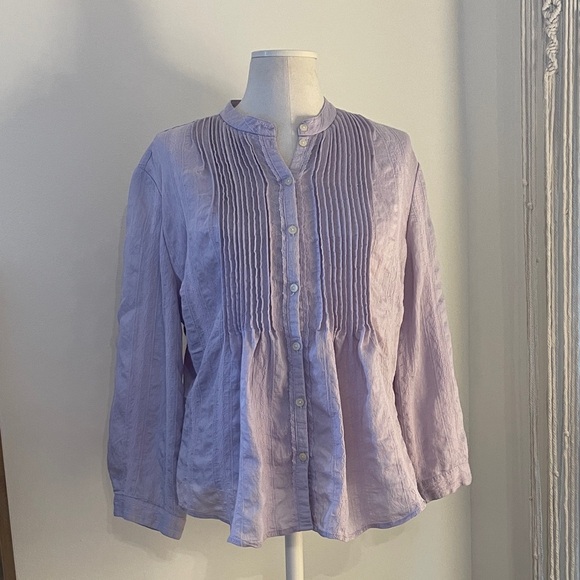 *Like New* George ME by Mark Eisen Lavender Button-Up Women's Top - Picture 1 of 7